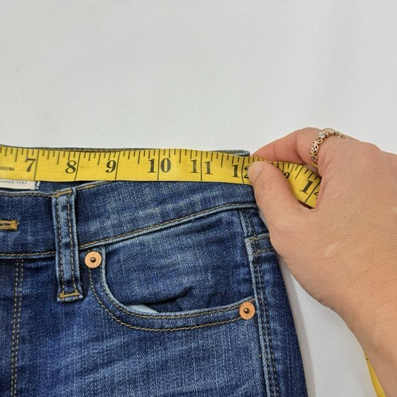 Madewell High Riser Skinny Ankle Slim Jeans Women Size 24 Modern Rock Biker Dark - Picture 10 of 12